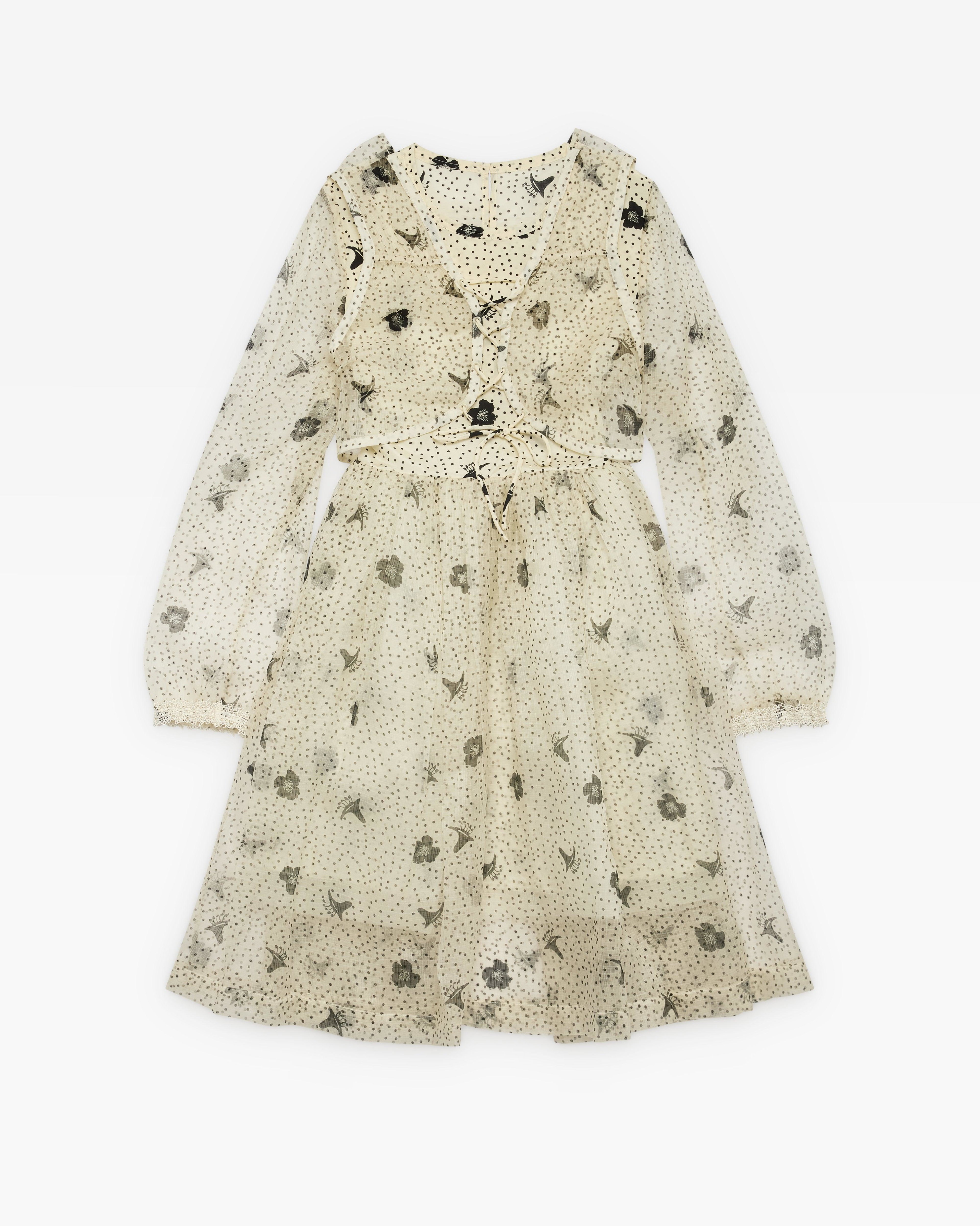 Renli Su - Women's Polka Dot Dress - (Rice White) by RENLI SU