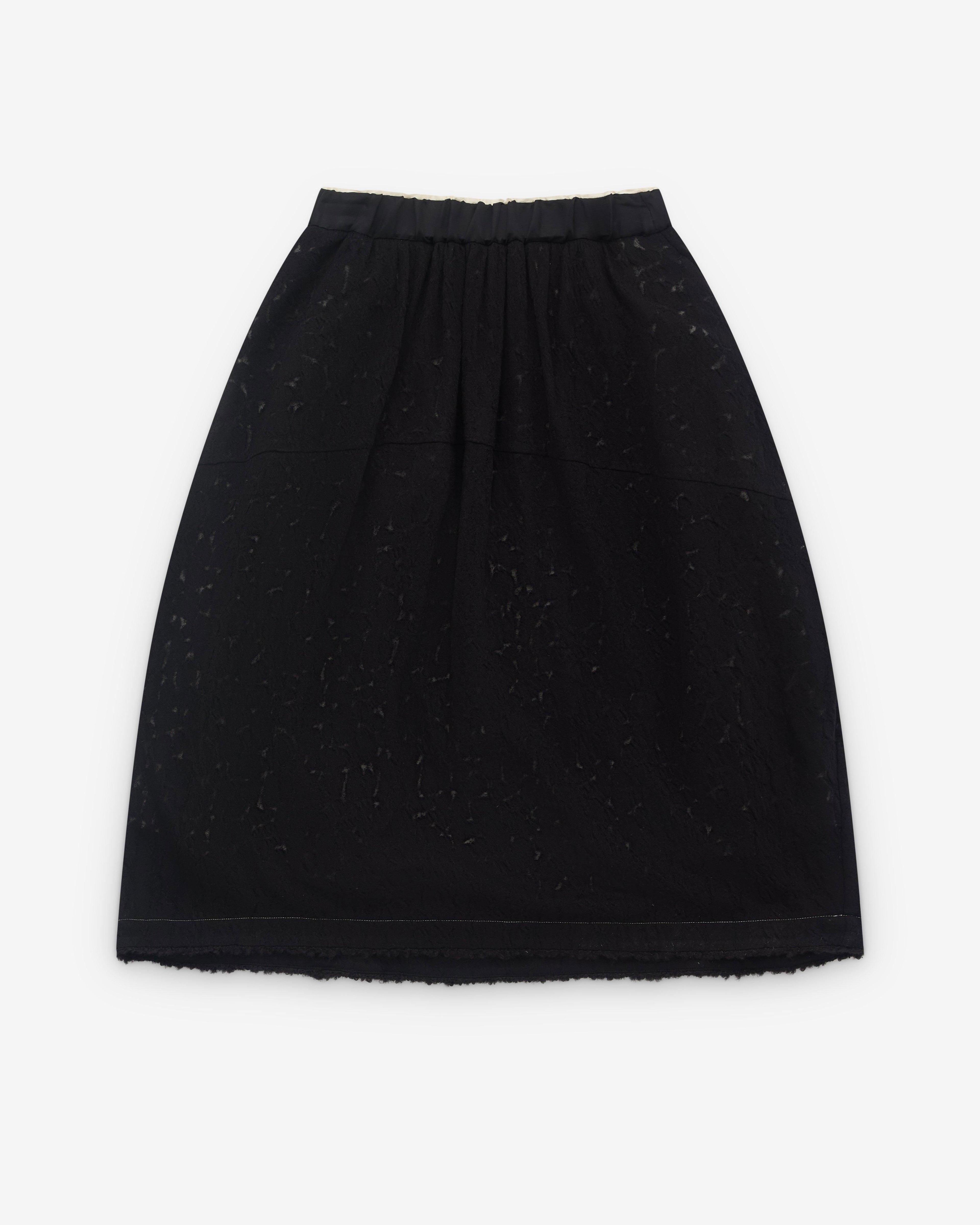 Renli Su - Women’s Raw Hem Lace Skirt - (Black) by RENLI SU