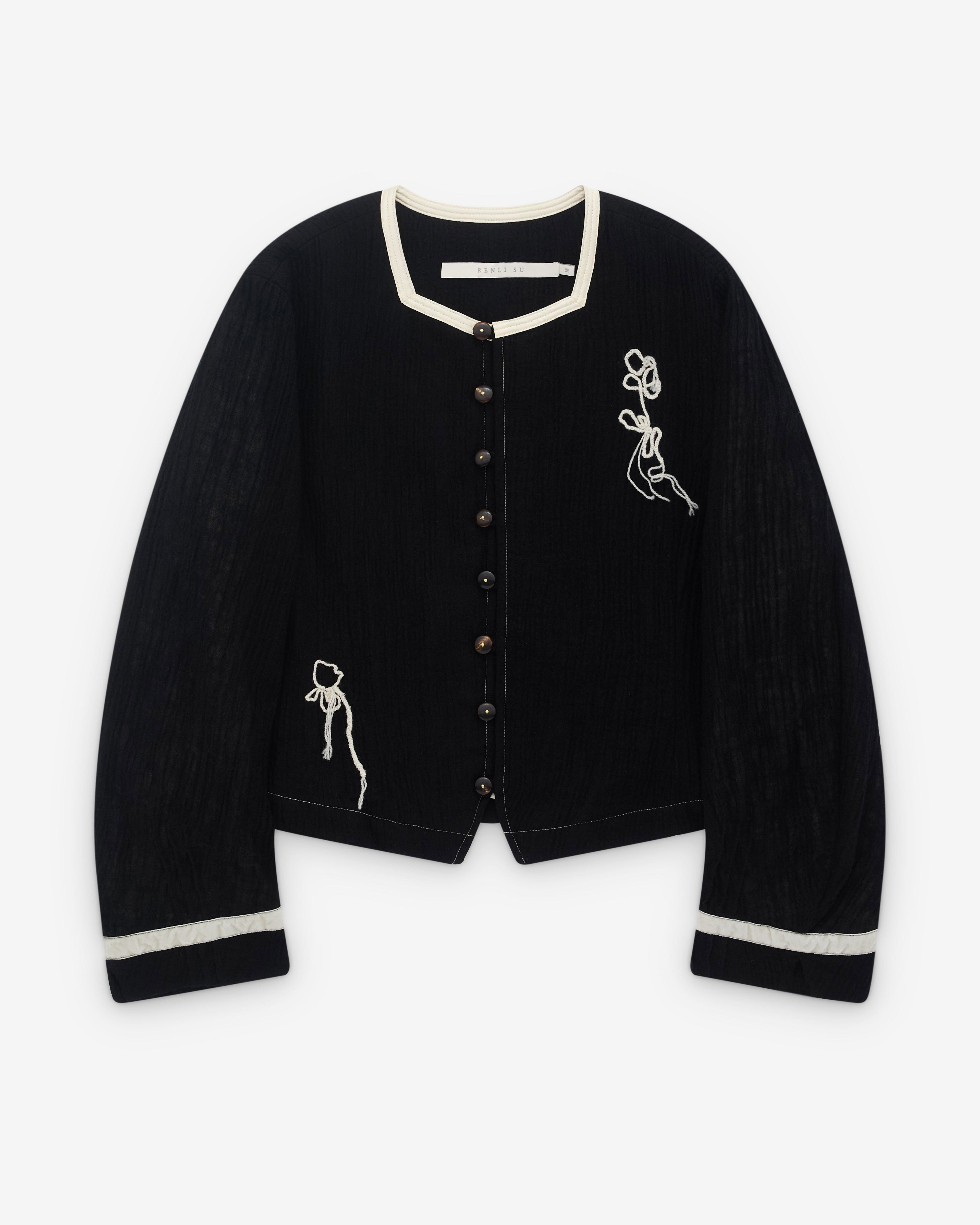 Renli Su - Women’s Rose Jacket - (Black) by RENLI SU