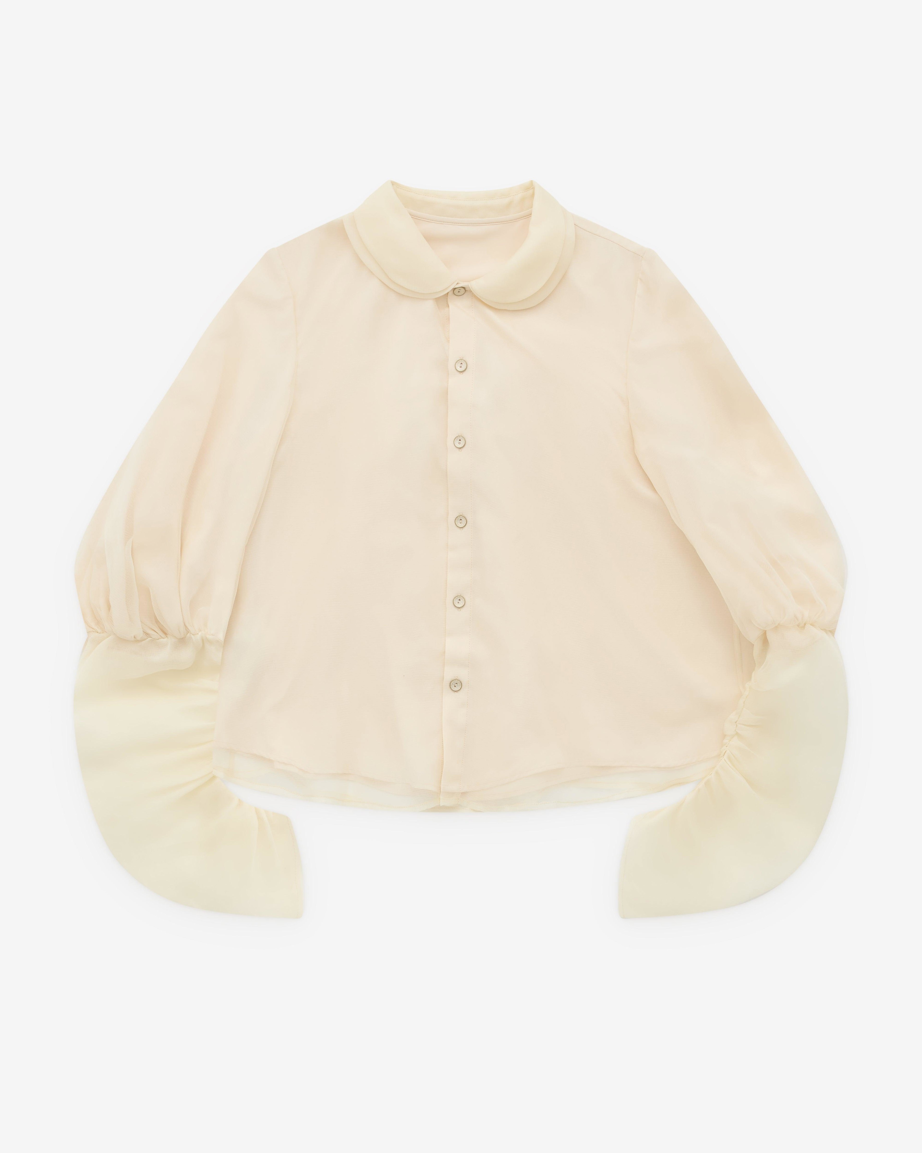 Renli Su - Women’s Silk Shirt - (Rice White) by RENLI SU
