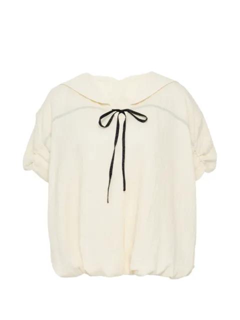bow-detail balloon blouse by RENLI SU