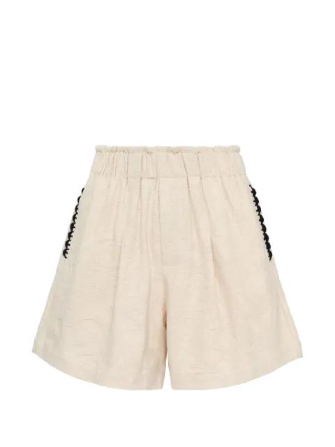 contrast trim shorts by RENLI SU