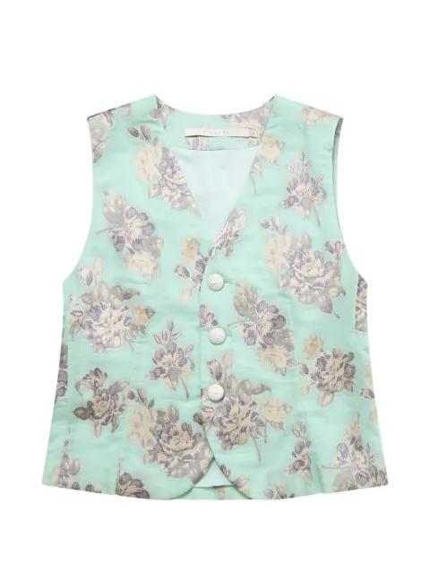 floral-jacquard waistcoat by RENLI SU