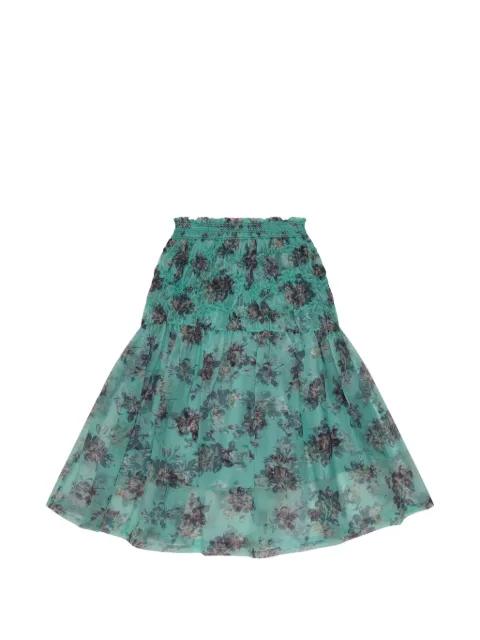 floral-print shirred skirt by RENLI SU