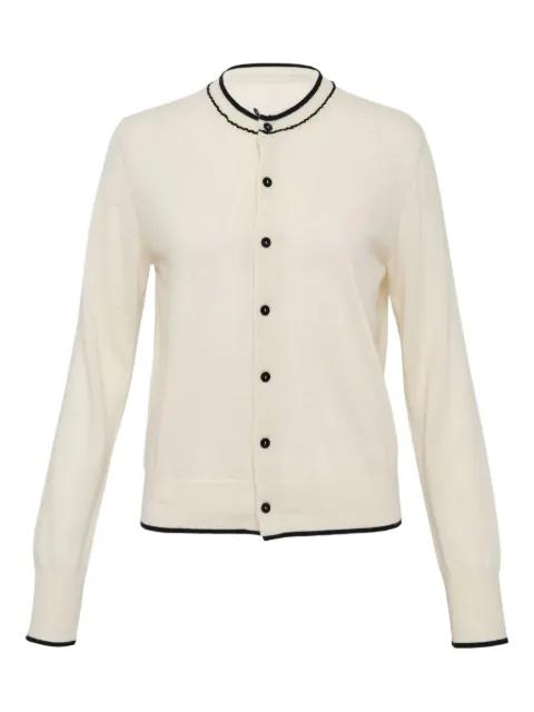 trimmed cashmere cardigan by RENLI SU