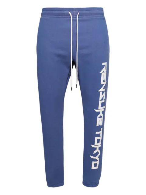 drawstring-cuffed cotton tracksuit bottoms by RENSUKE TOKYO