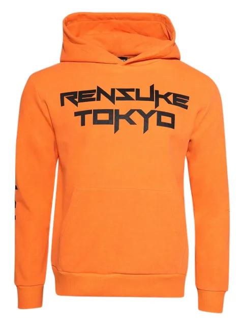 logo-print cotton hoodie by RENSUKE TOKYO