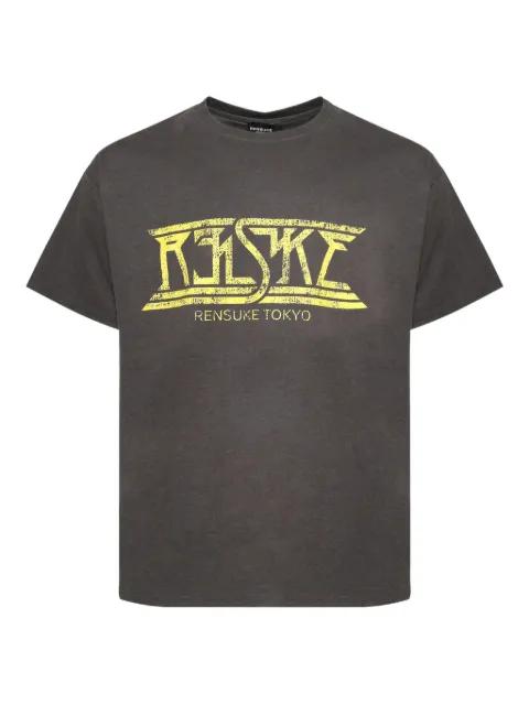 logo-print cotton t-shirt by RENSUKE TOKYO