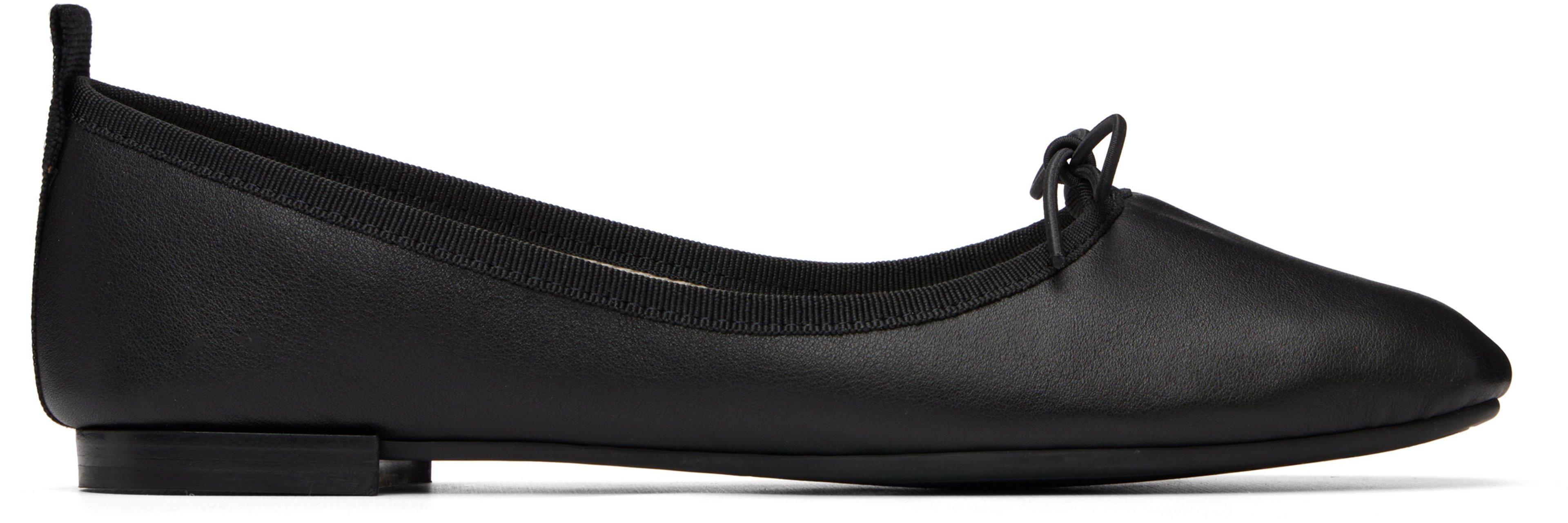 Black Garance Square-Toe Rubber-Sole Ballerina Flats by REPETTO