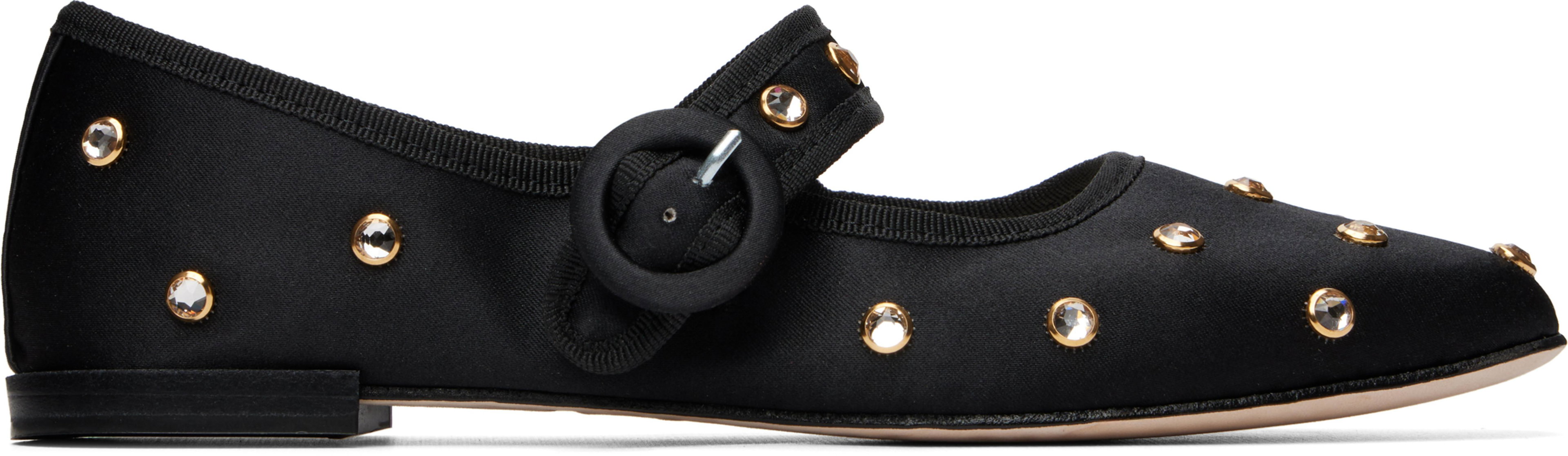 Black Georgia Mary Jane Square-Toe Ballerina Flats by REPETTO