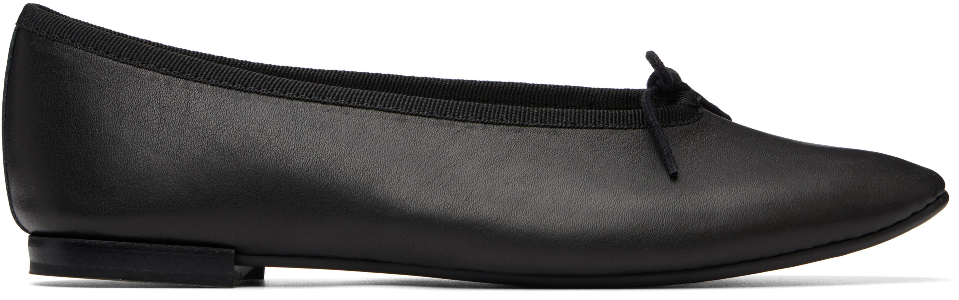 Black Lilouh Almond-Toe Ballerina Flats by REPETTO