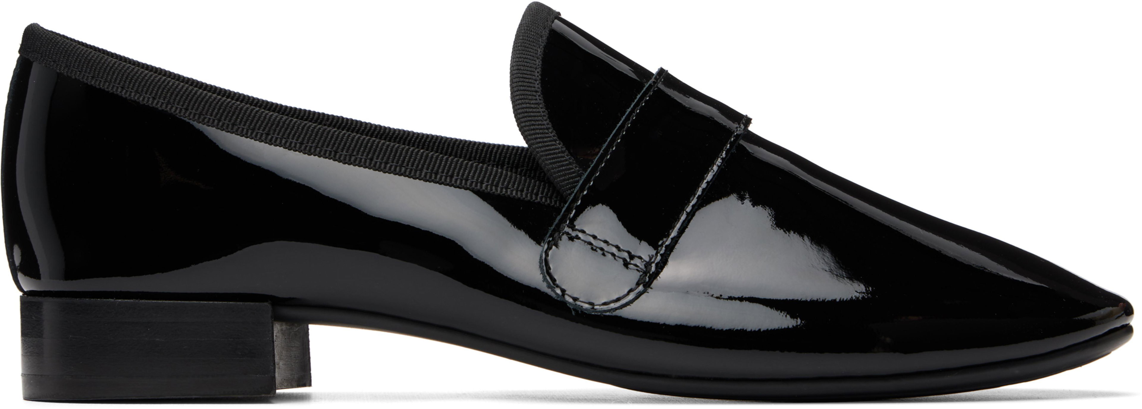 Black Michael Rubber Sole Loafers by REPETTO