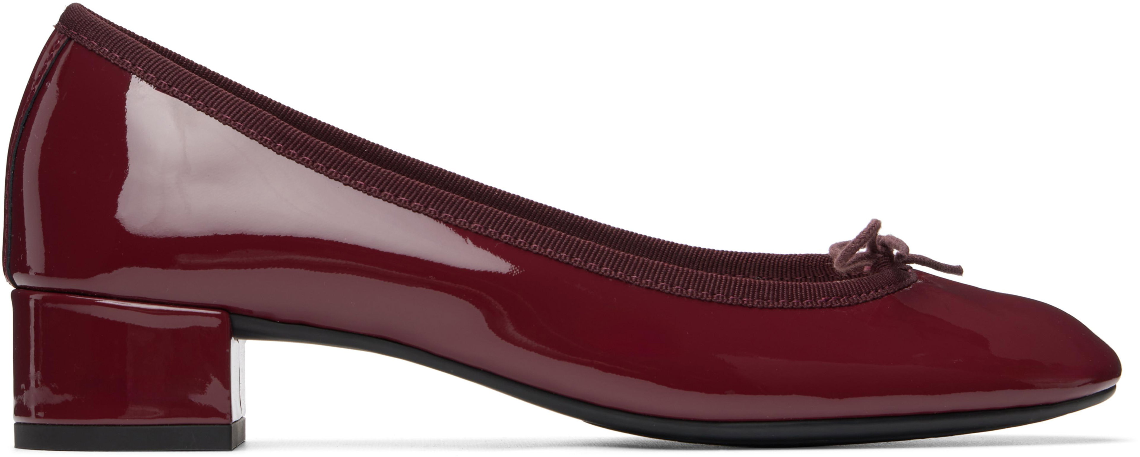Burgundy Camille Rubber-Sole Heels by REPETTO