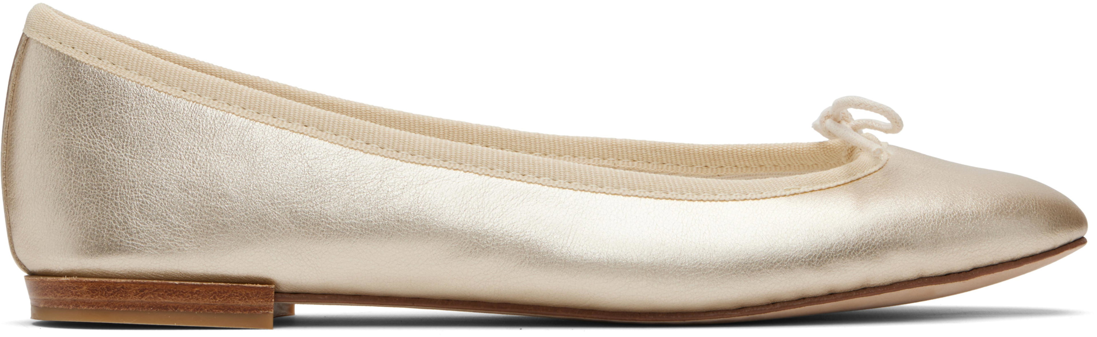 Gold Cendrillon Ballerina Flats by REPETTO