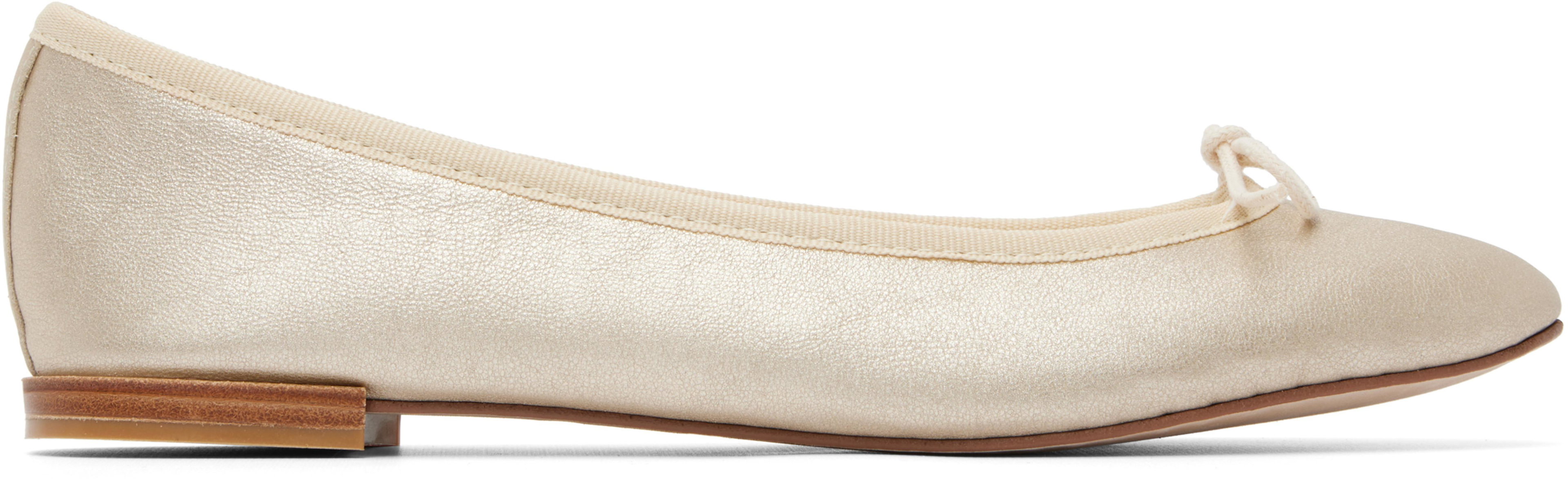 Gold Cendrillon Ballerina Flats by REPETTO