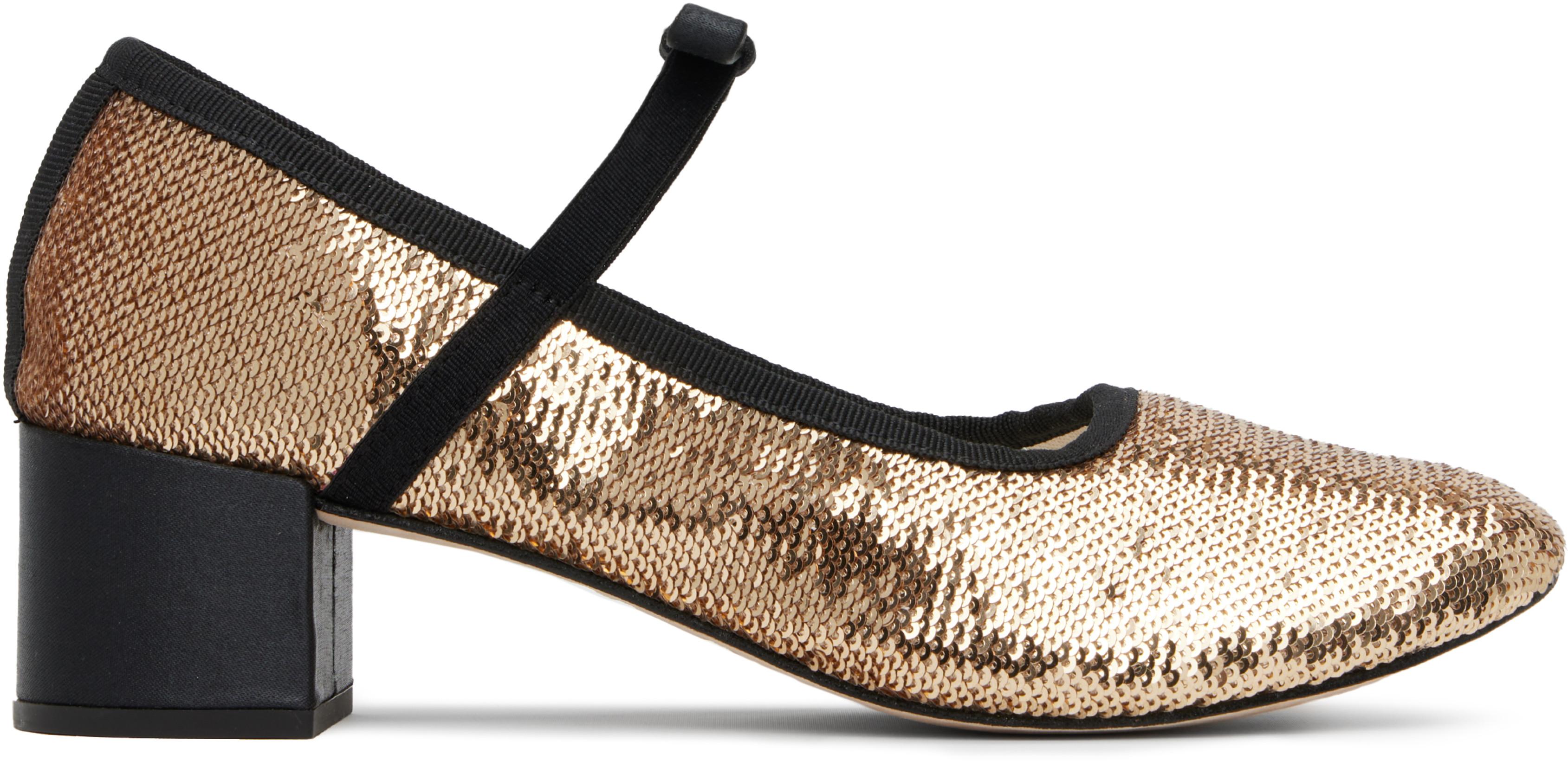 Gold Guillemette Mary-Jane Heels by REPETTO