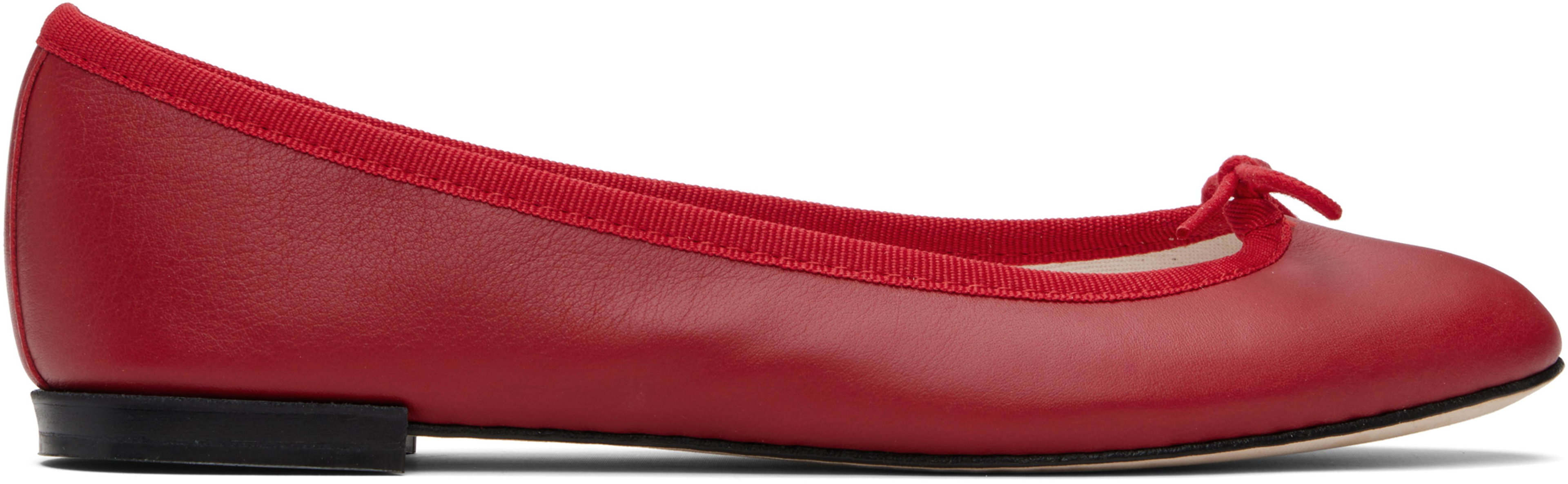Red Cendrillon Ballerina Flats by REPETTO