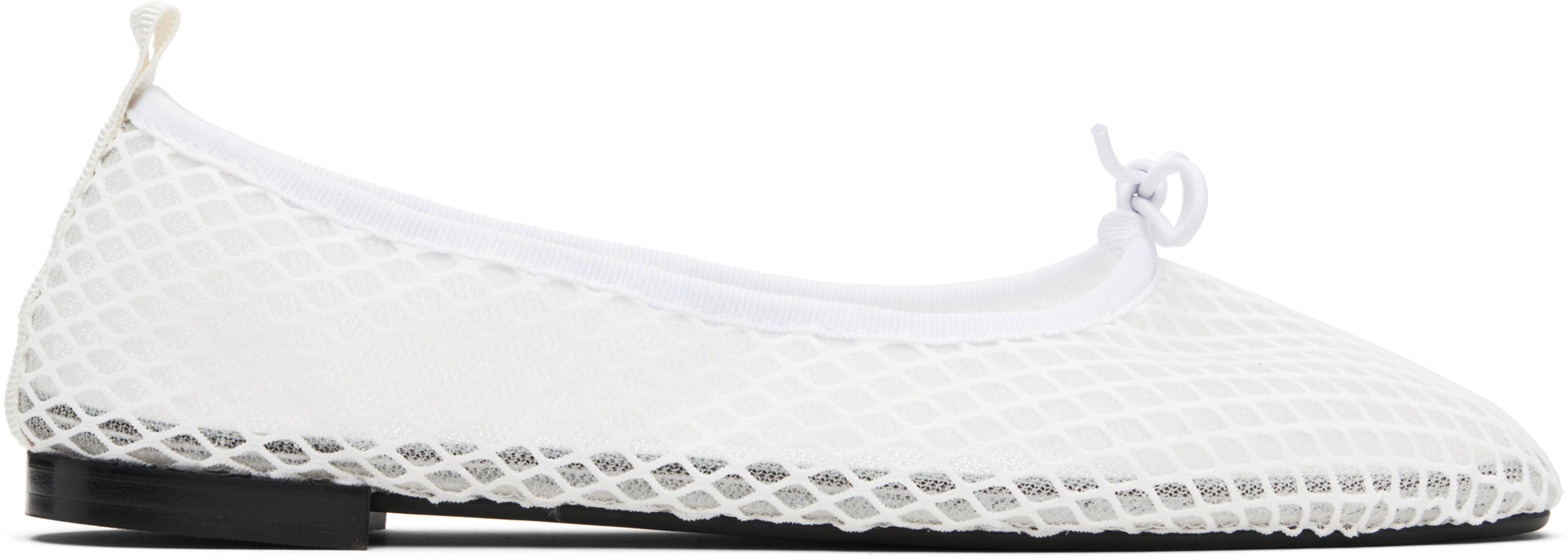 White Garance Square Toe Ballerina Flats by REPETTO White Garance Square Toe Ballerina Flats by REPETTO