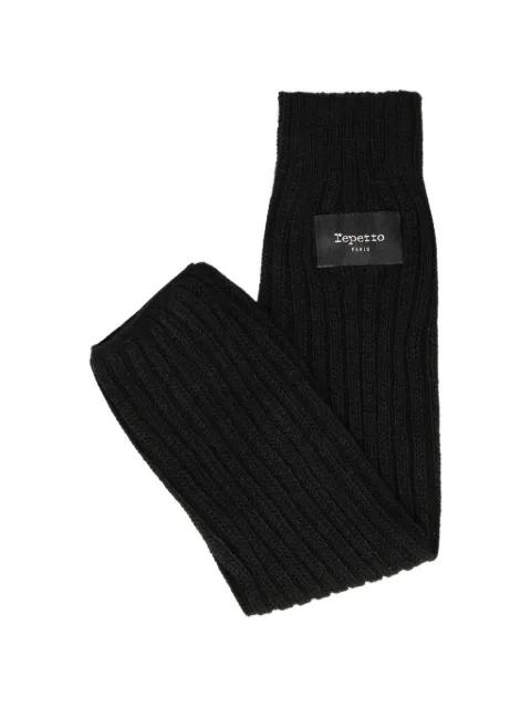 ribbed logo-patch legwarmers by REPETTO