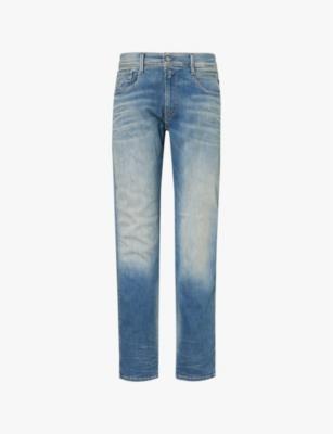 Anbass Hyperflex whiskering straight-leg slim fit stretch-denim jeans by REPLAY