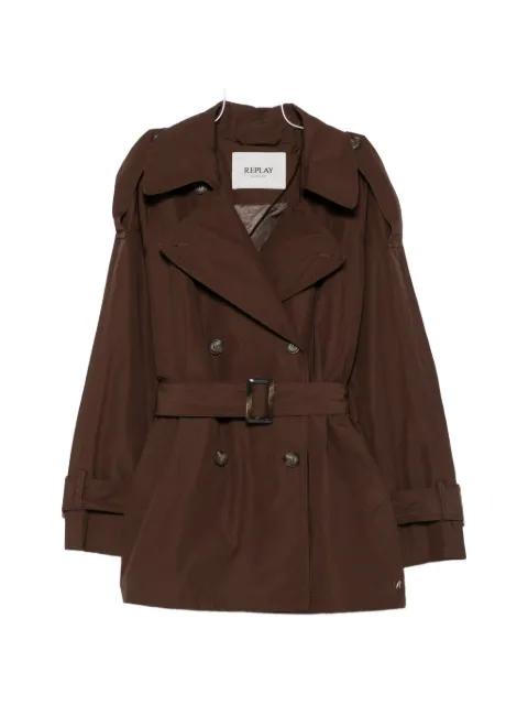 double-breasted belted trench coat by REPLAY