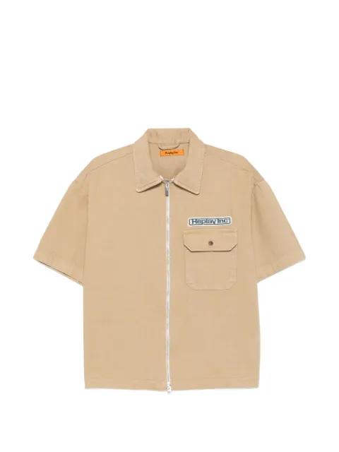 logo-patch short-sleeve jacket by REPLAY