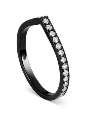 18K Black Gold Antifer Diamond V Shape Ring by REPOSSI
