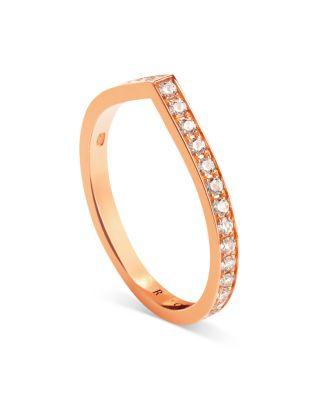 18K Rose Gold Antifer Diamond V Shaped Band by REPOSSI