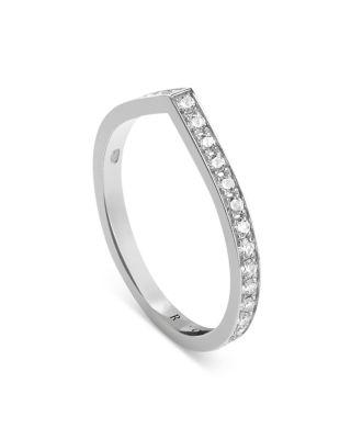 18K White Gold Antifer Diamond V Shaped Band by REPOSSI