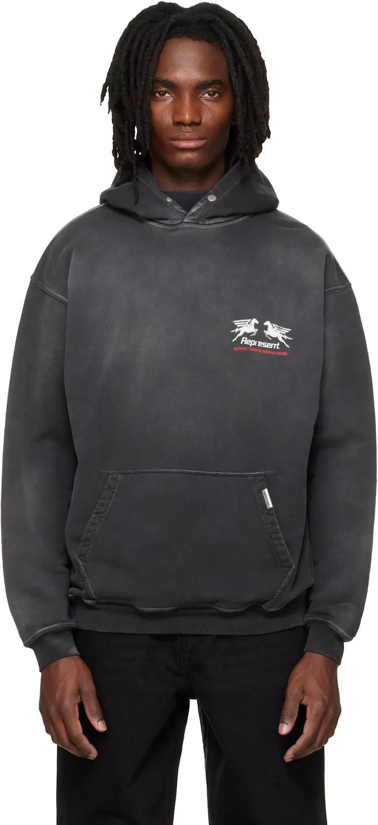 Black 24 Hour Service Hoodie by REPRESENT