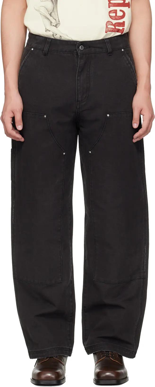 Black Heaton Workwear Trousers by REPRESENT