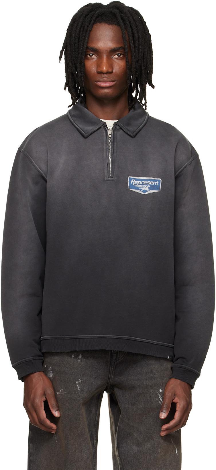 Black 'Nothing Faster' Quarter Zip Sweatshirt by REPRESENT