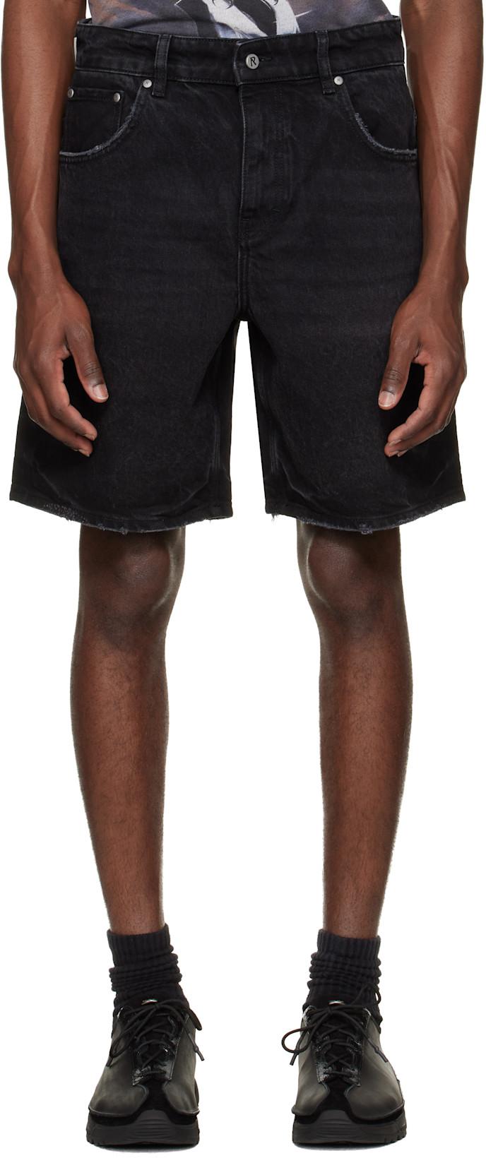 Black R10T Tailored Denim Shorts by REPRESENT