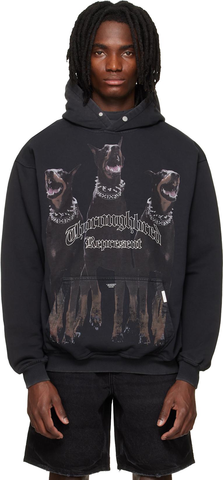 Black 'Thoroughbred' Hoodie by REPRESENT