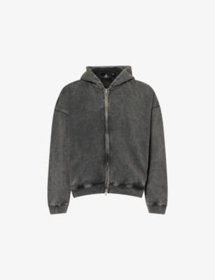 Initial Boxy  Zip-Up Logo-Embellished Cotton Hoody by REPRESENT