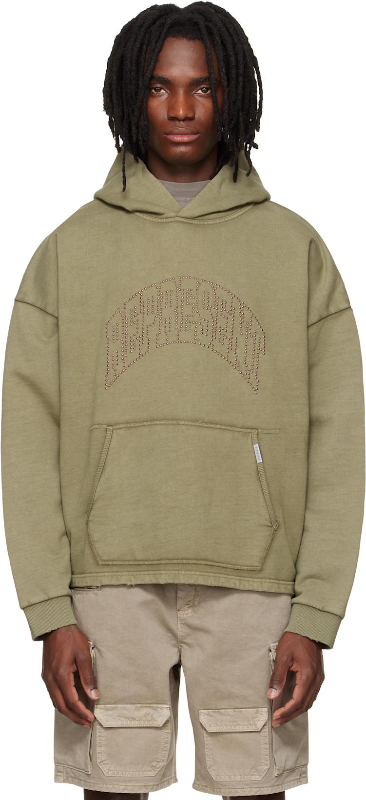 Khaki 'Represent' Embellished Hoodie by REPRESENT
