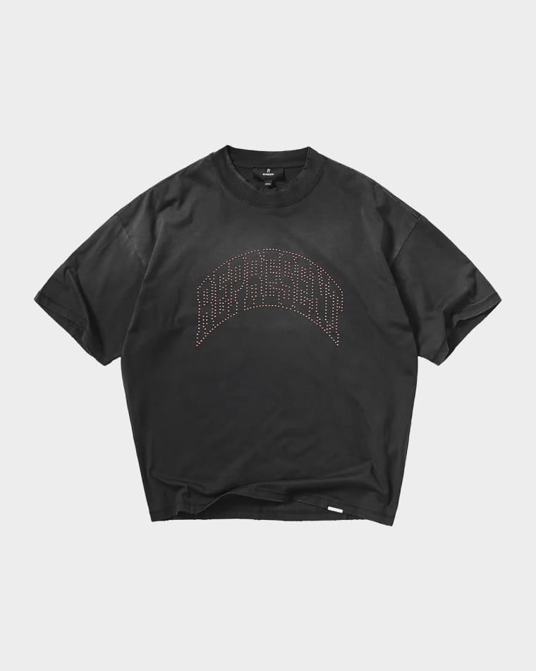 Men's Embellished-Logo Stained Cotton T-Shirt by REPRESENT
