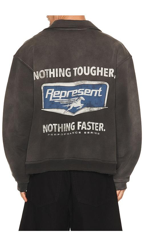 REPRESENT Nothing Faster Quarter Zip Pullover in Black by REPRESENT