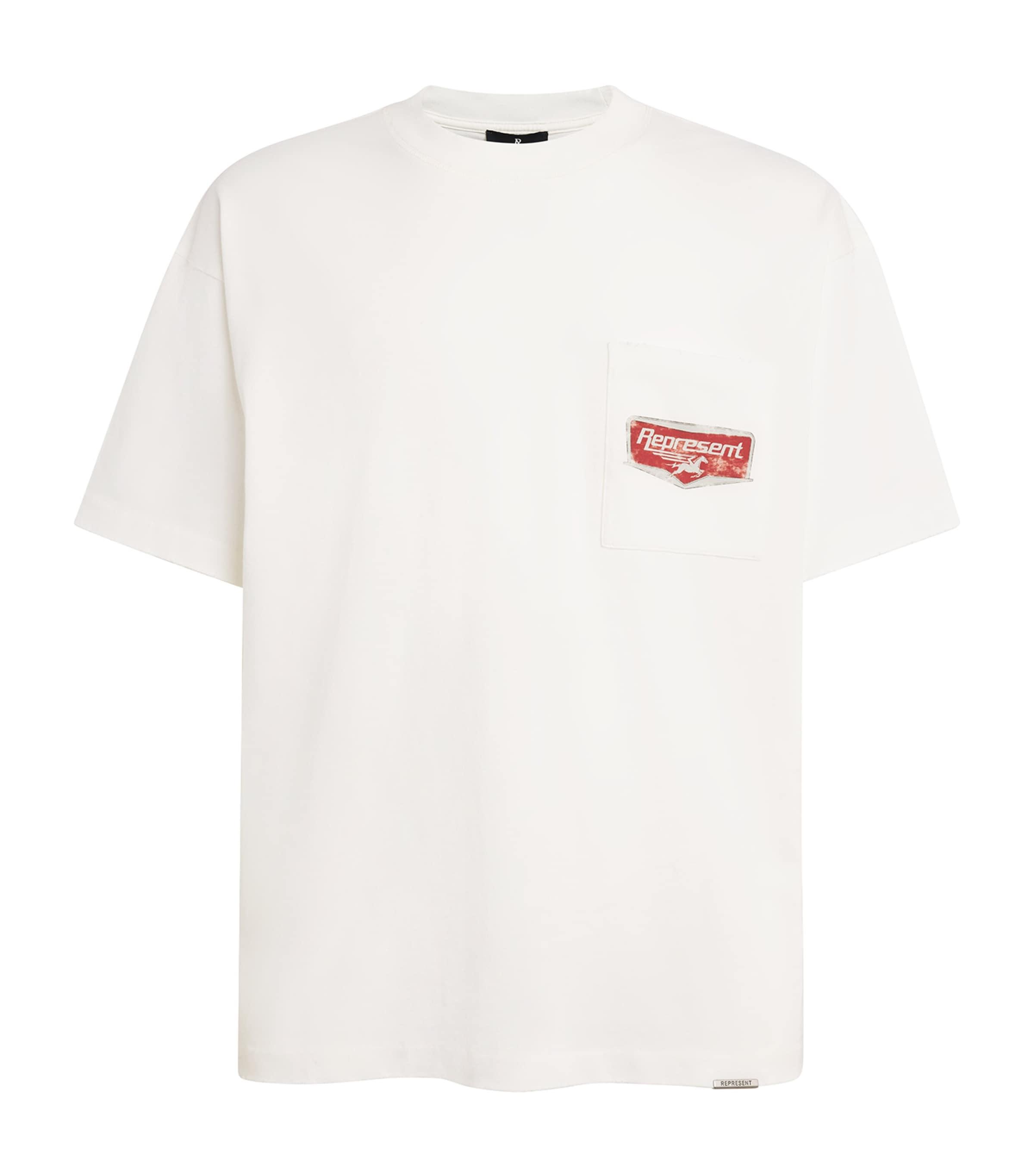 Represent Cotton Distressed Logo T-Shirt by REPRESENT
