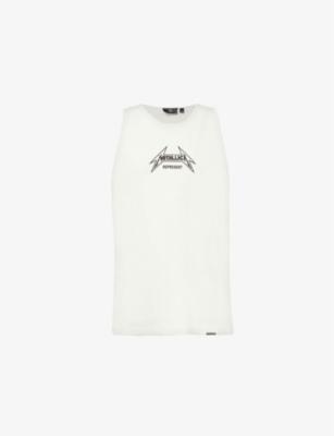 Represent x Metallica brand-print relaxed-fit stretch-cotton top by REPRESENT