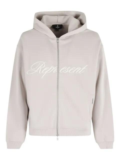 Script Logo zip-up hoodie by REPRESENT