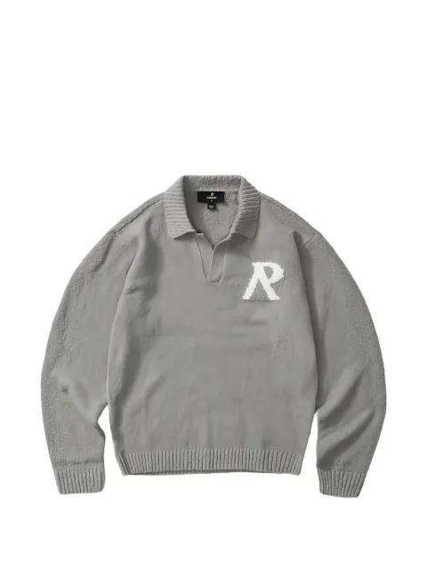 logo-patch polo-collar sweater by REPRESENT