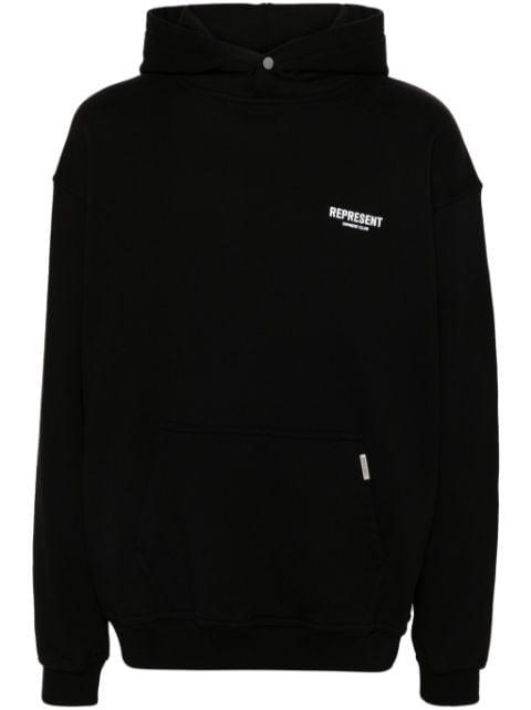 logo-print cotton hoodie by REPRESENT