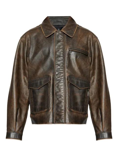 pocket-zip leather jacket by REPRESENT