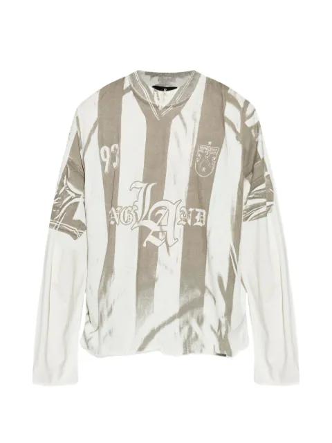 striped logo-print longsleveed T-shirt by REPRESENT