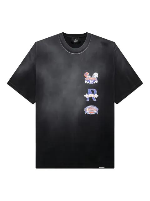 x Feature multi-logo stained T-shirt by REPRESENT
