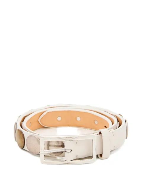 round studs buckle leather belt by REPTILE'S HOUSE