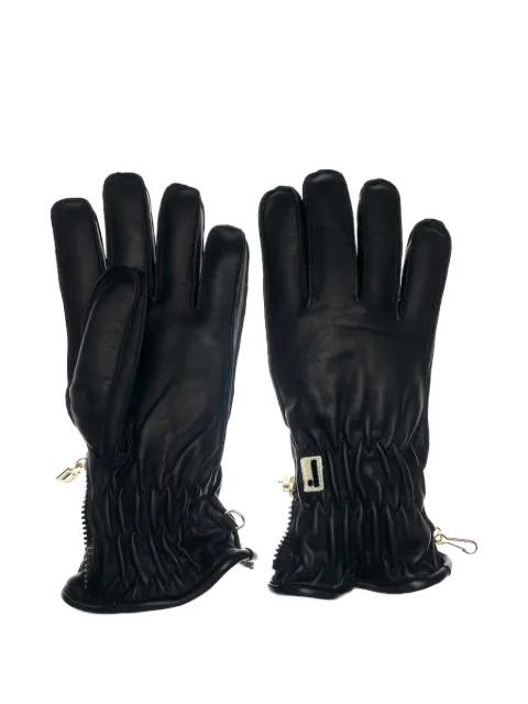 leather zip-detail ski gloves by RESTELLI