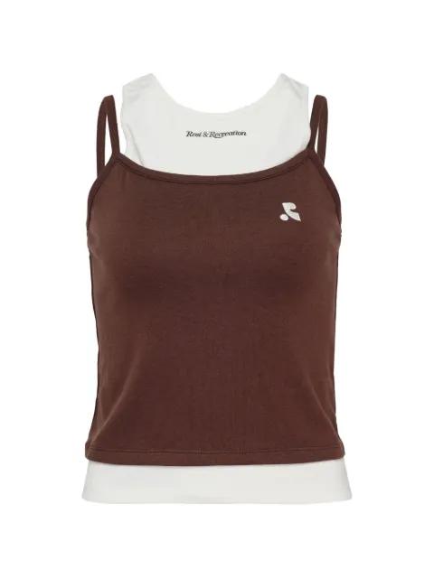 layered logo-embroidered tank top by REST&RECREATION