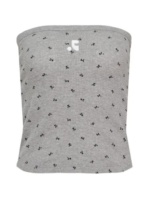 logo-print tube top by REST&RECREATION